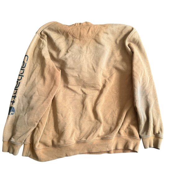 Carhartt Distressed Brown Hoodie 2XL Original Fit Mens Cotton/Polyester Blend - Picture 2 of 4